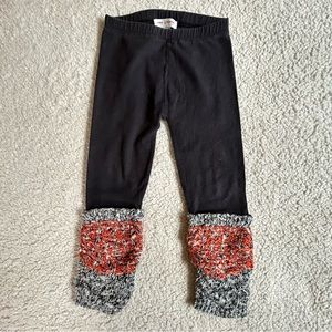 Mimi & Magpie leggings with attached knit leg warmers, girls, 3T